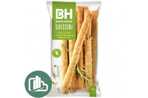 Б/Н GRISSINI хлебные палочки с итальянскими травами и морской солью 80г 1/15