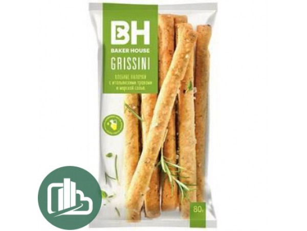 Б/Н GRISSINI хлебные палочки с итальянскими травами и морской солью 80г 1/15