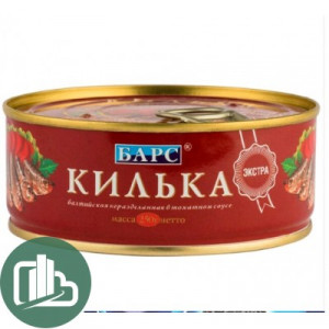 БАРС Килька балтийская не разд.в т/с 250гр 1/24 экстра БАРС Килька балтийская не разд.в т/с 250гр 1/24 экстра