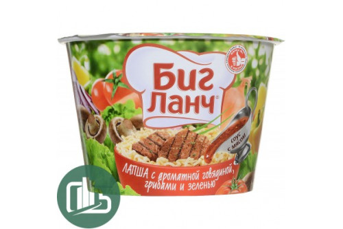 Биг Ланч 90гр лапша Говядина/Грибы/Зелень 1/24 Биг Ланч 90гр лапша Говядина/Грибы/Зелень 1/24