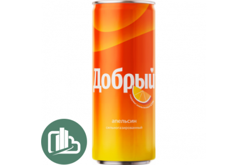 Напиток "Добрый" 0,33л ж/б 1/12 Апельсин