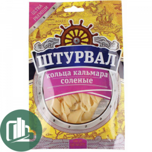 Кольца кальмар соленые 36г 1/5 Штурвал Кольца кальмар соленые 36г 1/5 Штурвал