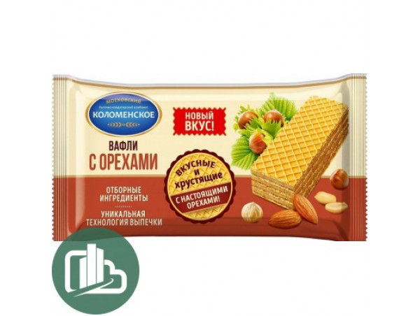 Вафли Коломенское с орехами 200г 1/20