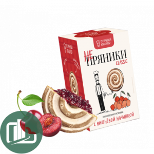 Печенье сдобное шок. Не-Пряники с виш.начинкой 200гр 1/16