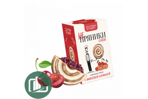 Печенье сдобное шок. Не-Пряники с виш.начинкой 200гр 1/16