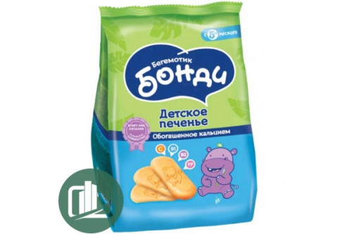Яшкино Печенье Бегемотик Бонди Обогащенное кальцием.180гр 1/10