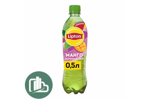 Бут. Липтон 0,5л манго зеленый чай  1/12
