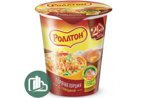 Роллтон Лапша в стак. мясо 65гр 1/24