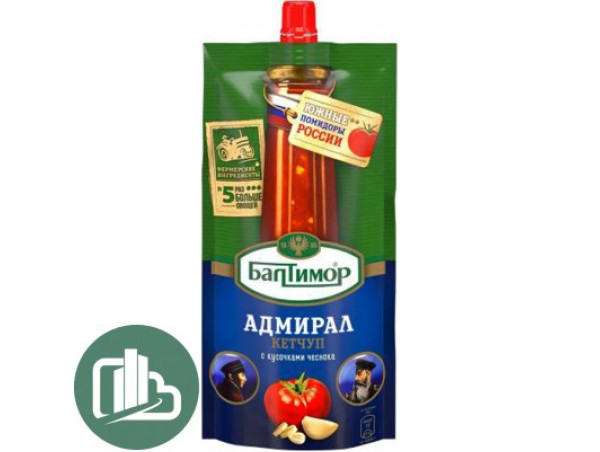 Кетчуп Балтимор 260г 1/28 Адмирал с кусочками Чеснока