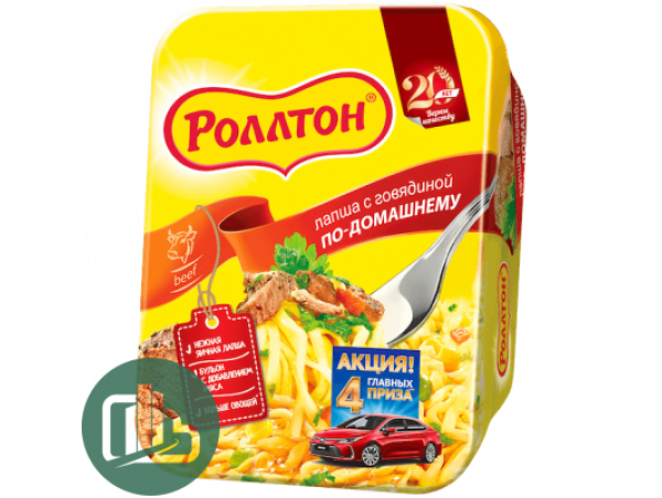Роллтон Лапша Ролл Говяжья  по домашнему в контейнере 90гр 1/24
