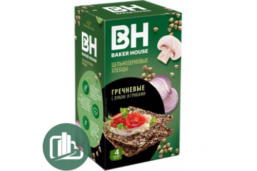 Хлебцы Baker House гречневый с луком и грибами 180г 1/8