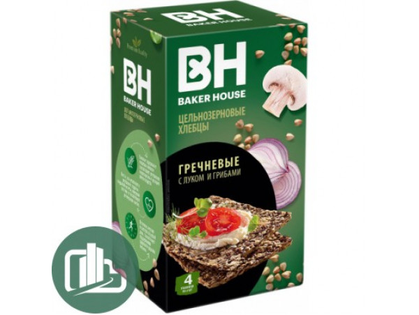 Хлебцы Baker House гречневый с луком и грибами 180г 1/8