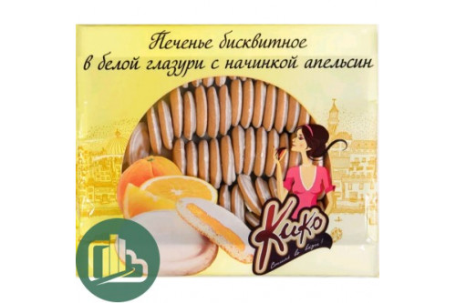 Печенье  бисквитное КИКО в тем. глаз. Апельсин 1,2кг