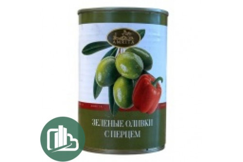 Оливки фаршир.лимоном 300гр ж/б ключ 1/12 Амрита