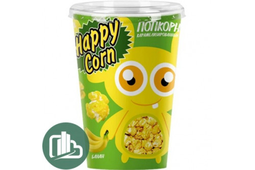 Воздушная кукуруза Happy Corn стакан 100г 1/6 Банан