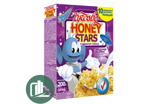 Сухой завтрак Звездочки Honey stars медовые 200гр 1/8 Сухой завтрак Звездочки Honey stars медовые 200гр 1/8