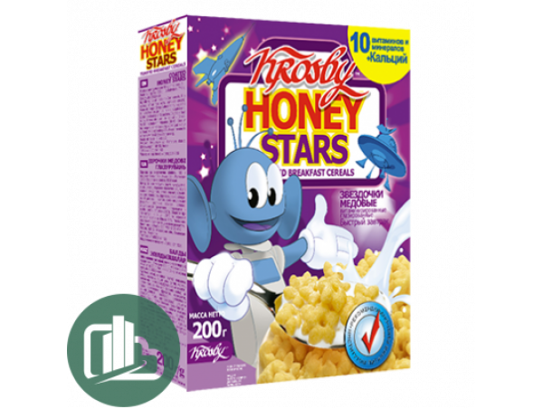 Сухой завтрак Звездочки Honey stars медовые 200гр 1/8