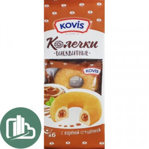 Kovis Колечки бисквитные вареная сгущенка 240гр 1/6