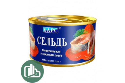 БАРС Сельдь атлантическая в томат. соусе 250гр 1/24 БАРС Сельдь атлантическая в томат. соусе 250гр 1/24