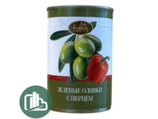 Оливки фаршир.кр.перцем 300гр ж/б ключ 1/13 Амрита