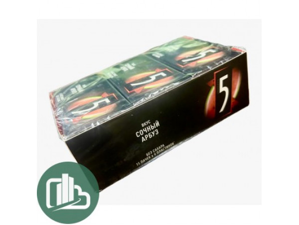 Ригли 5 Файв 15,6г сочный арбуз  1/15 (18бл)