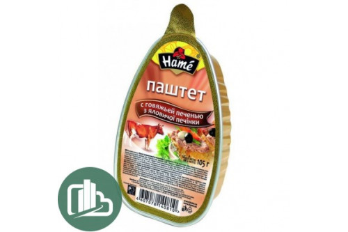 Паштет HAME 105гр с говяжьей печенью 1/16