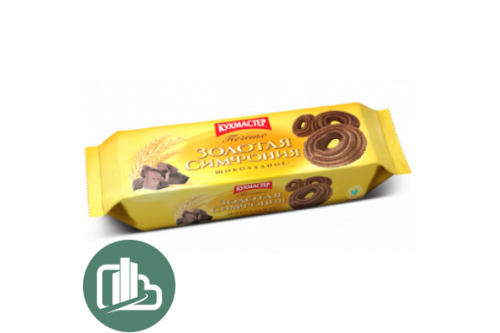 Печенье Кухмастер Золотая симфония шоколадное 230гр 1/15