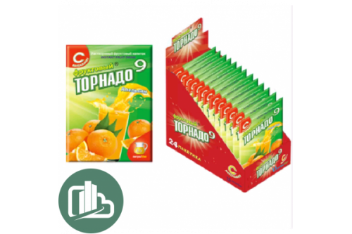 Торнадо 9 фруктовый напиток апельсин 9гр 1/24 (12)