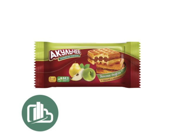 Вафли Венские с грушей и яблоком  100гр 1/22