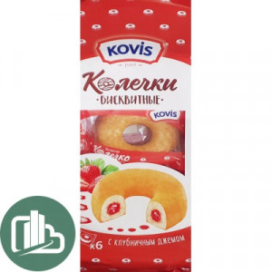 Kovis Колечки бисквитные клубника 240гр 1/6