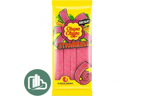 Чупа-чупс мармелад Страйпсы со вкус.клубники 120гр 1/18