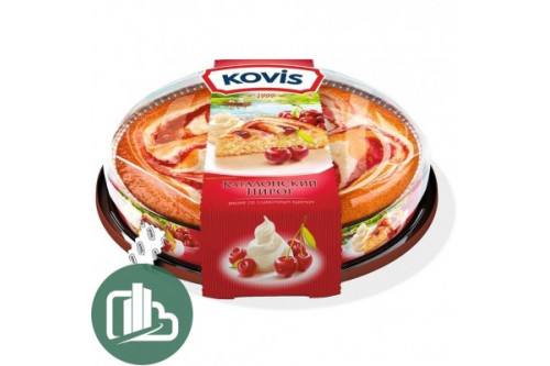 Пирог бисквитный "Ковис" Вишня 400г 1/6