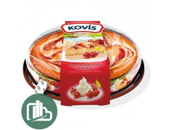 Пирог бисквитный "Ковис" Вишня 400г 1/6