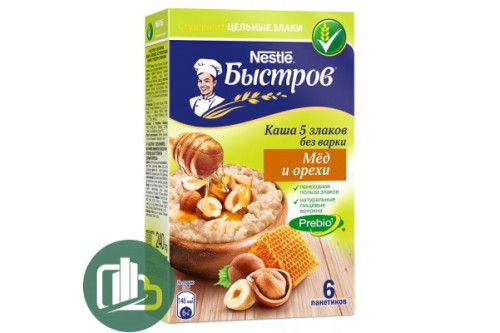 Нестле Быстров каша мёд и орех 240гр 1/16 Нестле Быстров каша мёд и орех 240гр 1/16