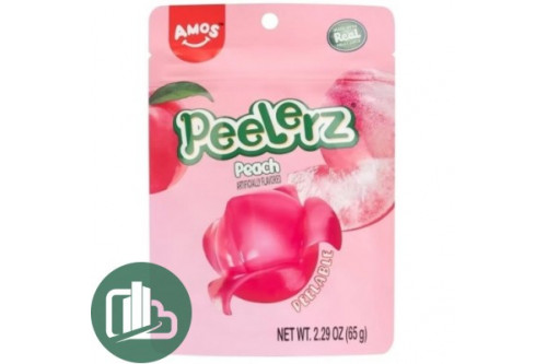 Candy Amos Peelerz Жев конфета Амос 65гр Персик 1/24