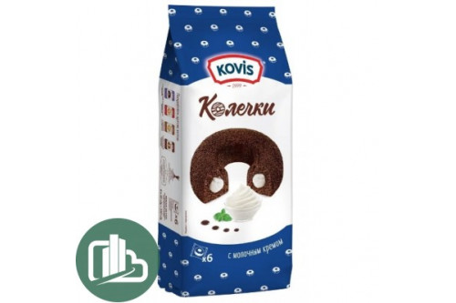 Kovis Колечки бисквитные молочным кремом 240гр 1/6 Kovis Колечки бисквитные молочным кремом 240гр 1/6