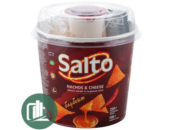 Чипсы Nachos SALTO 220гр барбекю 1/12 Стакан большой