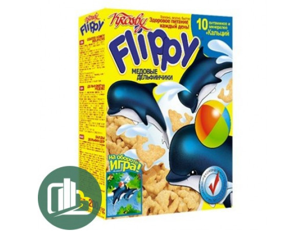 Сухой завтрак Дельфинчики Flippy медовые 200гр 1/8