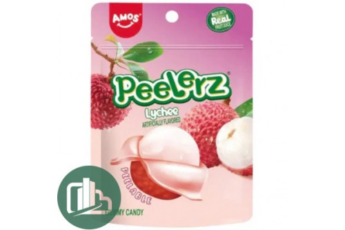 Candy Amos Peelerz Жев конфета Амос 65гр Личи 1/24