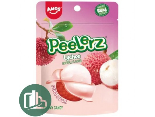 Candy Amos Peelerz Жев конфета Амос 65гр Личи 1/24