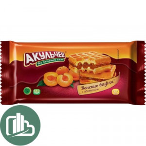 Вафли Венские абрикос 100гр. 1/22 Акульчев Вафли Венские абрикос 100гр. 1/22 Акульчев