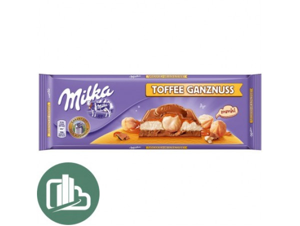 Милка 300гр. Toffee Wholenut 1/12 (с карамелью и цельным орехом фундуком)
