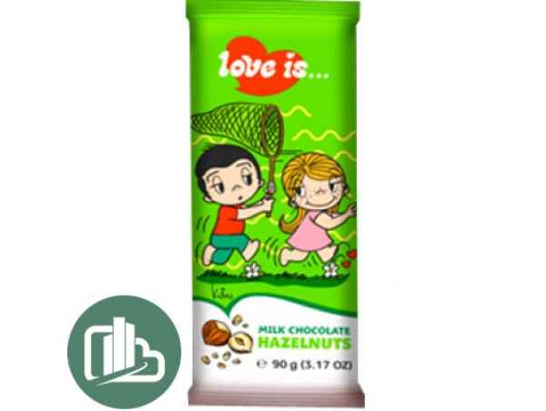Шоколад LOVE IS с кусочками фундук 90г 1/21