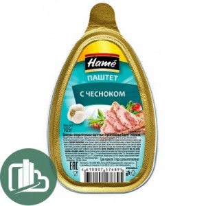 Паштет HAME 105гр С Чесноком 1/16