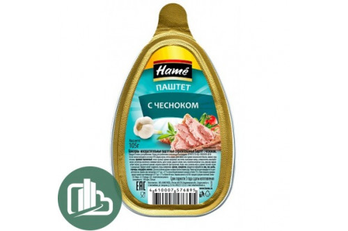 Паштет HAME 105гр С Чесноком 1/16