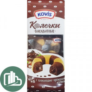 Kovis Колечки бисквитные шок-ореховым кремом 240гр 1/6