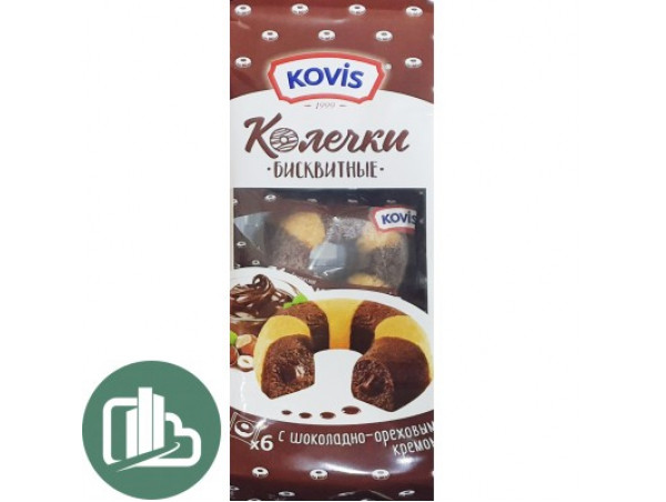 Kovis Колечки бисквитные шок-ореховым кремом 240гр 1/6