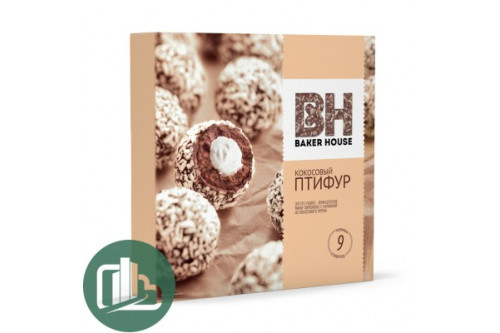 Пирожное  Baker House Птифур с кокосовым кремом 225гр 1/10