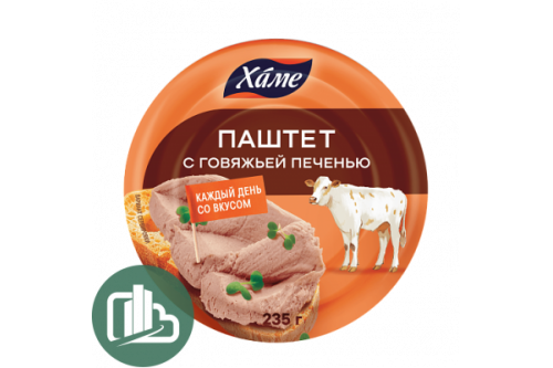 Паштет HAME 235гр из говяжей печени ж/б 1/8 Паштет HAME 235гр из говяжей печени ж/б 1/8