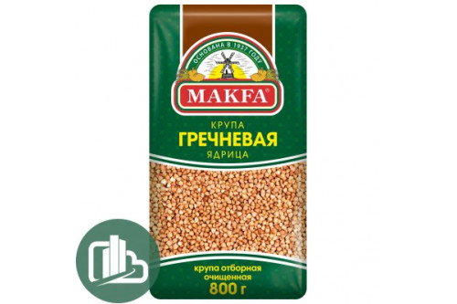 Макфа Гречка ядрица быстроразвивающая 800гр 1/6